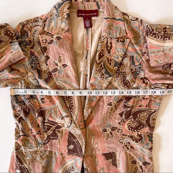 Vintage 90s Y2K Paisley Corduroy Blazer Size 14 - Picture 4 of 9